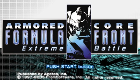 Armored Core Formula Front: Extreme Battle title screen for PSP